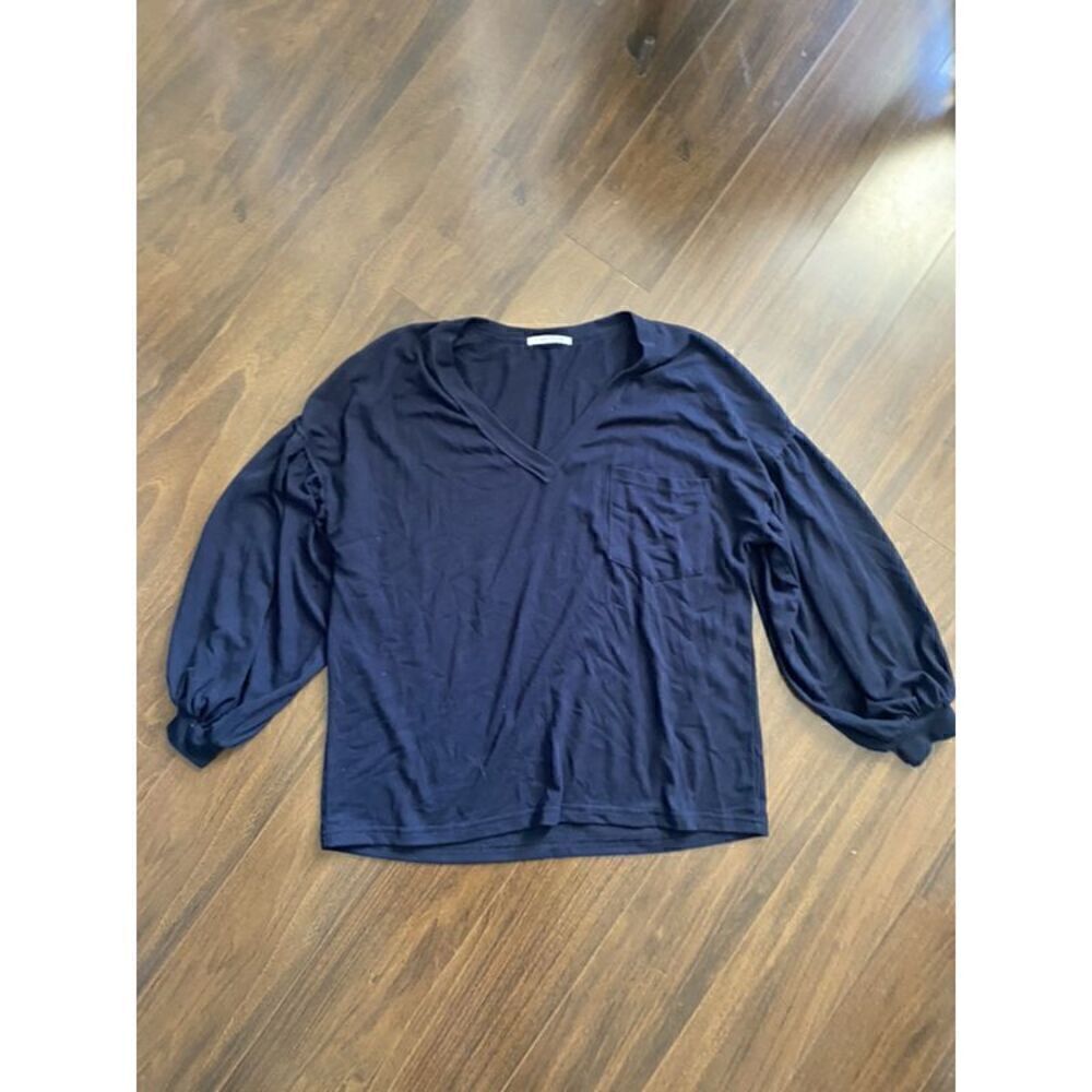 ADREAMLY S long bubble sleeve v neck shirt